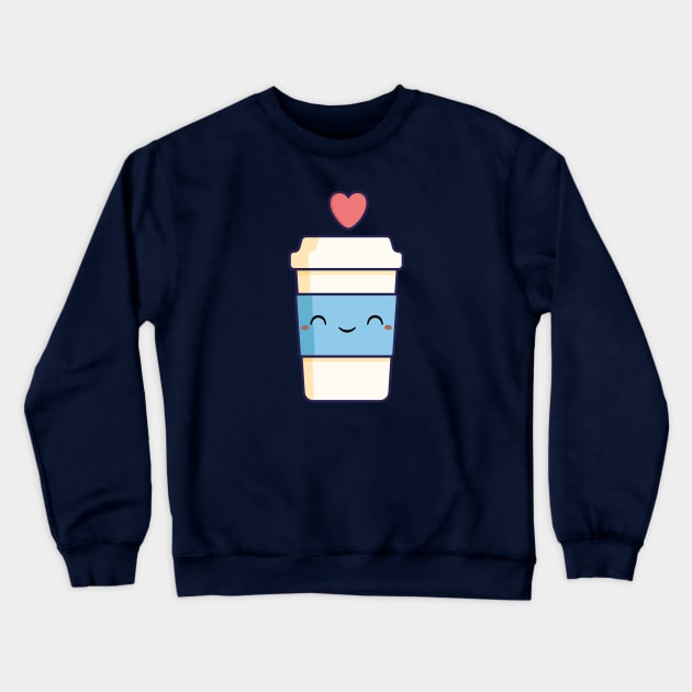 Hearty Cute Kawaii Coffee Crewneck Sweatshirt by happinessinatee